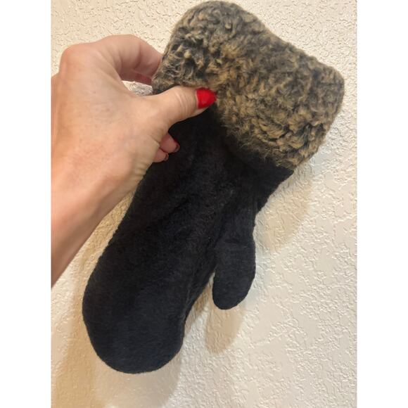 Fjall Wool Blend Large Jacket reversible  Faux Fur Lined with mittens - Picture 12 of 16